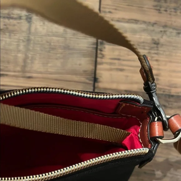Dooney & Bourke Black and Brown Crossbody Bag with Leather Strap - Picture 5 of 7